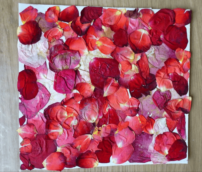 tableau petales rose
