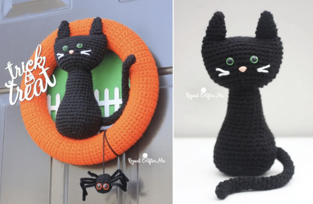 couronne chat noir crochet