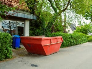 Location d'une benne dans une rue