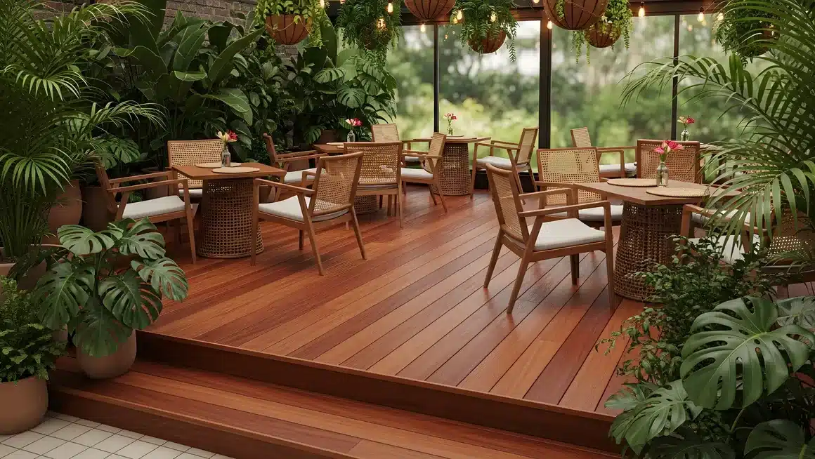 Terrasse en bois exotique