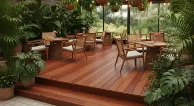 Terrasse en bois exotique